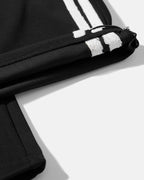 Star‑Graphic Double‑Stripe Black Wide‑Leg Unisex Streetwear Joggers