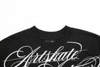 Plug‑House | Artskate Artpark Cursive‑Script Black Loose‑Fit Unisex Streetwear T‑Shirt